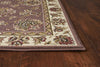 2'3" x 3'3" Polypropelene Plum-Ivory Area Rug