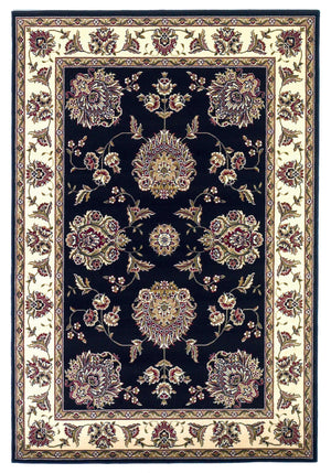 2'3" x 3'3" Polypropelene Black-Ivory Area Rug