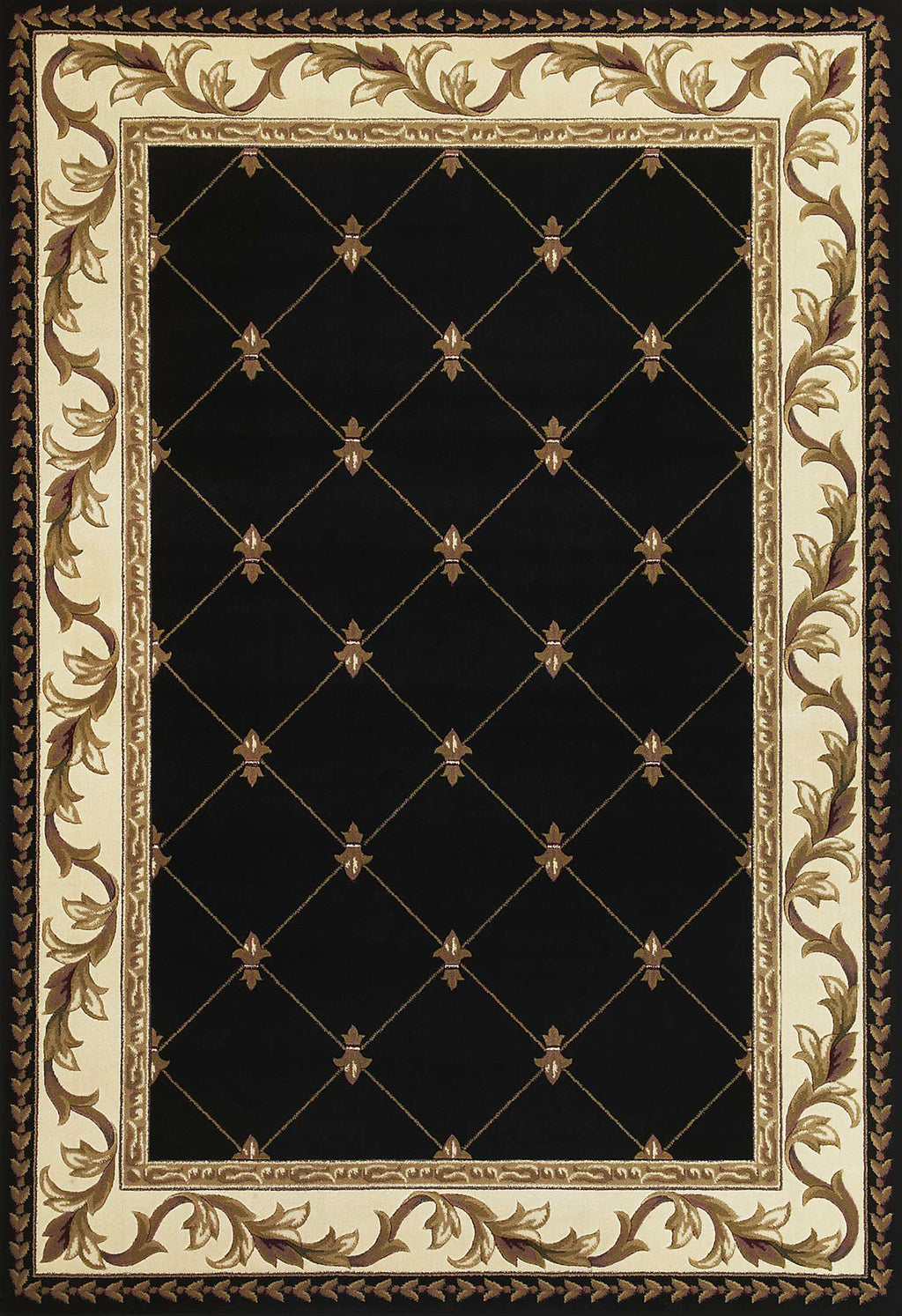 2'3" x 3'3" Polypropelene Black Area Rug