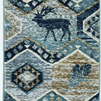 2' x 7'7" Runner Polypropelene Seafoam Area Rug