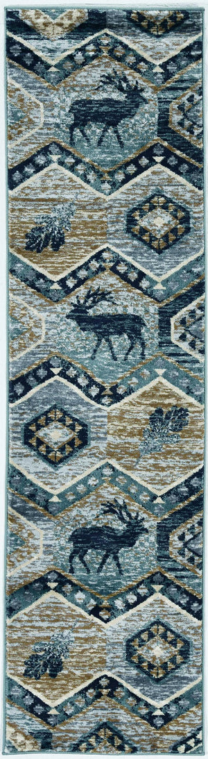 2' x 7'7" Runner Polypropelene Seafoam Area Rug