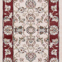 2' x 7'7" Runner Polypropelene Ivory-Red Area Rug