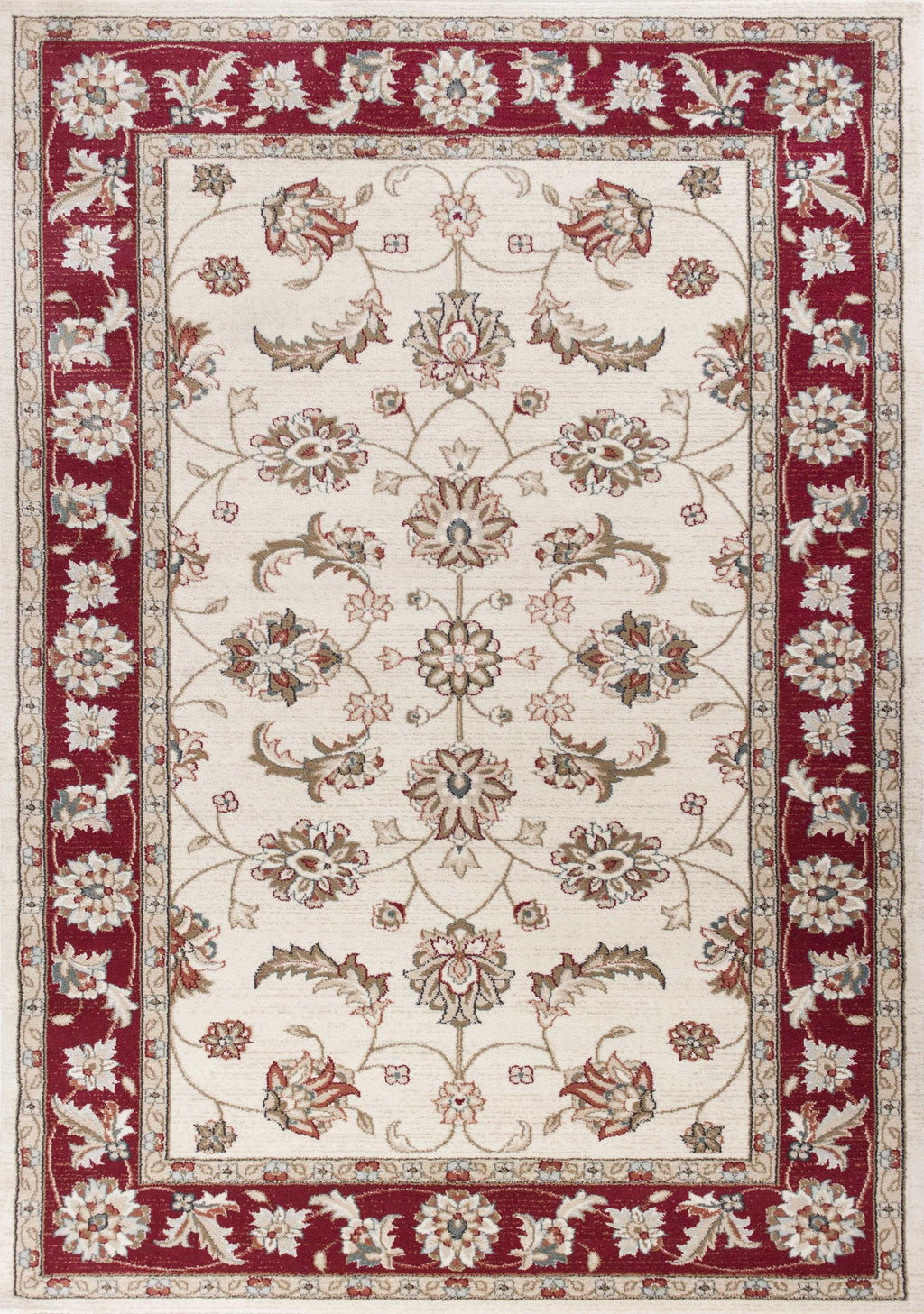 3'3" x 5'3" Polypropylene Ivory-Red Area Rug