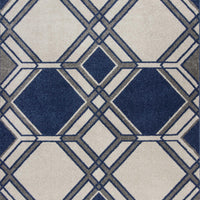 3'3" x 4'11" UV-treated Polypropelene Ivory-Denim Area Rug