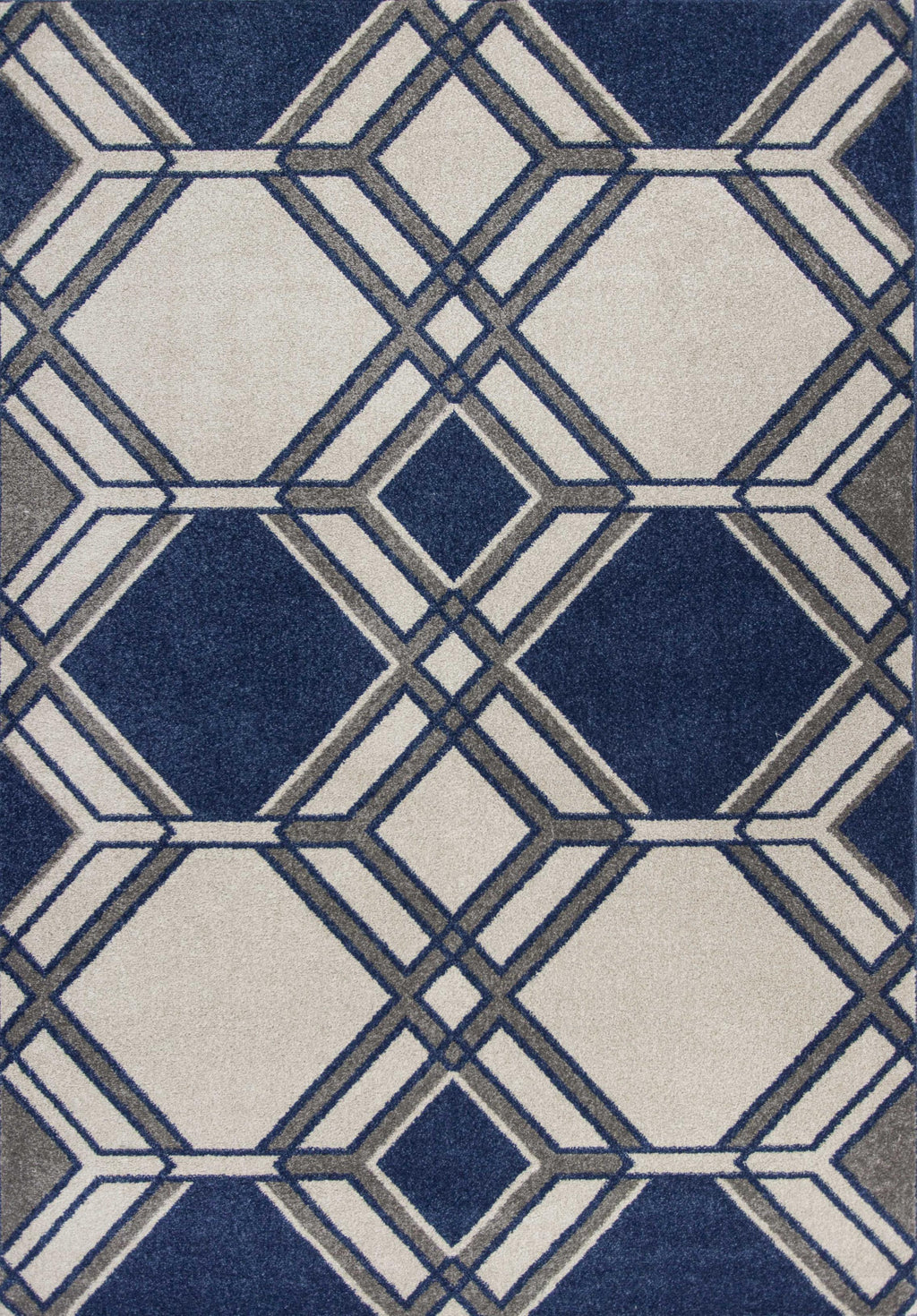 3'3" x 4'11" UV-treated Polypropelene Ivory-Denim Area Rug