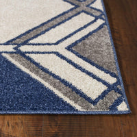 3'3" x 4'11" UV-treated Polypropelene Ivory-Denim Area Rug