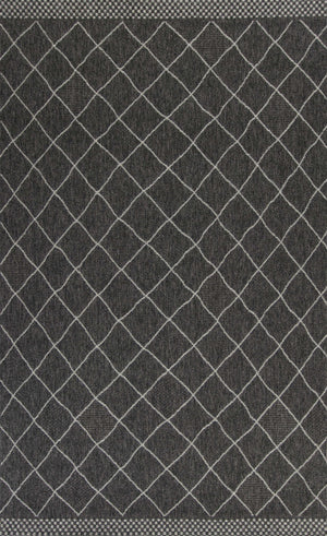 3'3" x 4'11" Polypropelene Charcoal Area Rug