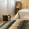 2'7" x 4'11" Polypropelene Sand-Teal Area Rug