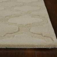 27" X 45" Wool Ivory Area Rug