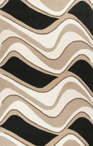 27" X 45" Wool Black-Beige Area Rug