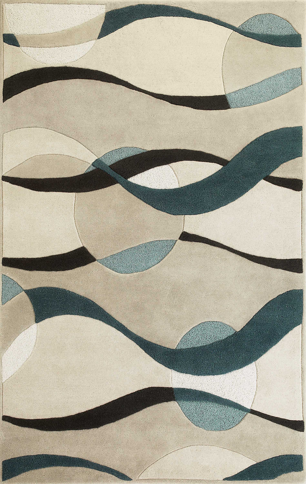 27" X 45" Wool Ivory-Blue Area Rug