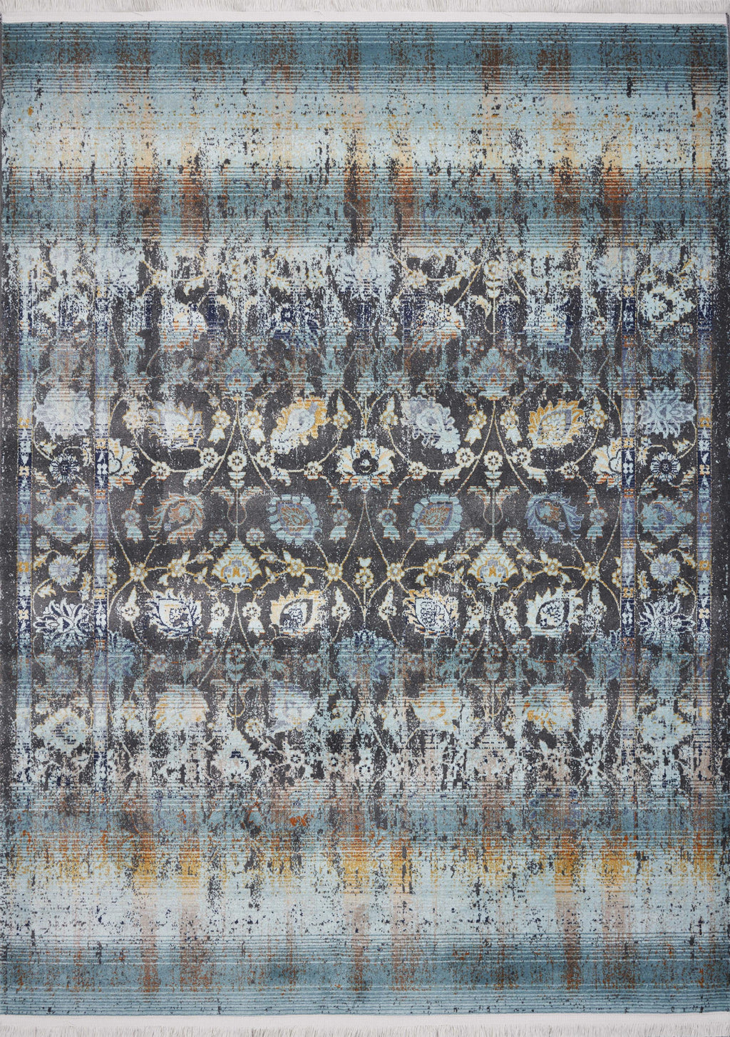 3'3" x 4'11" Polypropelene Turquoise Area Rug