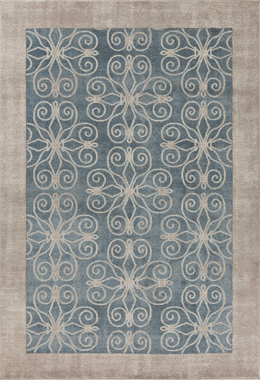 3'3" x 4'11" Polypropelene Teal Area Rug