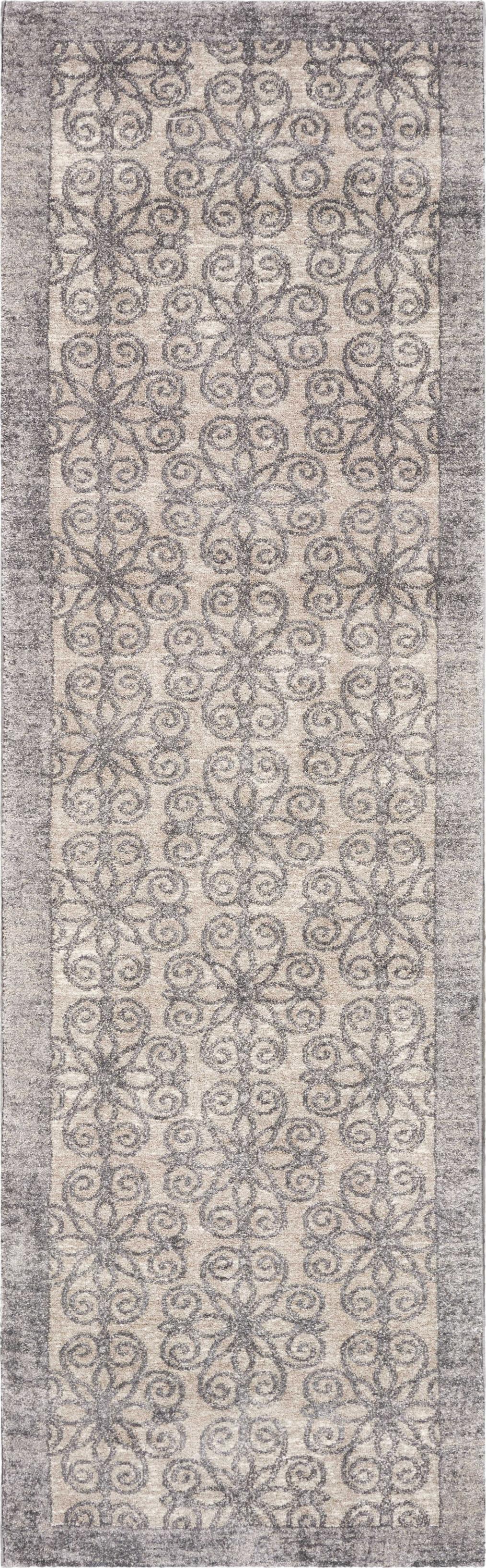 2'2" x 7'6" Runner Polypropelene Greige Area Rug