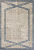 3'3" x 4'11" Polypropelene Tan-Teal Area Rug