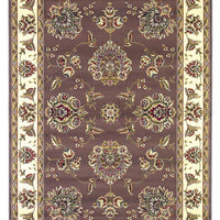 3'3" x 4'11" Polypropelene Plum-Ivory Area Rug