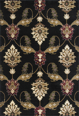 3'3" x 4'11" Polypropelene Black Area Rug