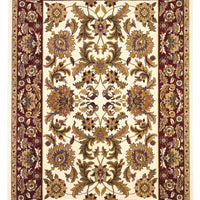 3'X5' Ivory Red Machine Woven Floral Traditional Indoor Area Rug