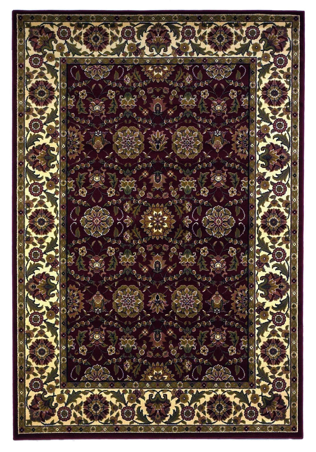 3'3" x 4'11" Polypropelene Red-Ivory Area Rug