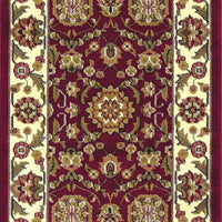 3'3" x 4'11" Polypropelene Red-Ivory Area Rug