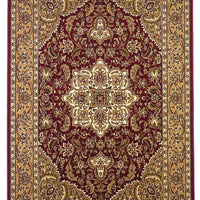 2'2" x 7'11" Runner Polypropelene Red-Beige Area Rug