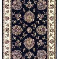 2'2" x 7'11" Runner Polypropelene Black-Ivory Area Rug