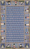 30" x 50" Wool Blue Area Rug