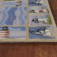 30" x 50" Wool Blue Area Rug