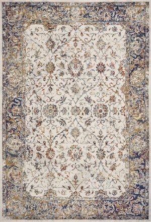 3'3"X 4'11" Polypropelene Ivory-Navy Area Rug