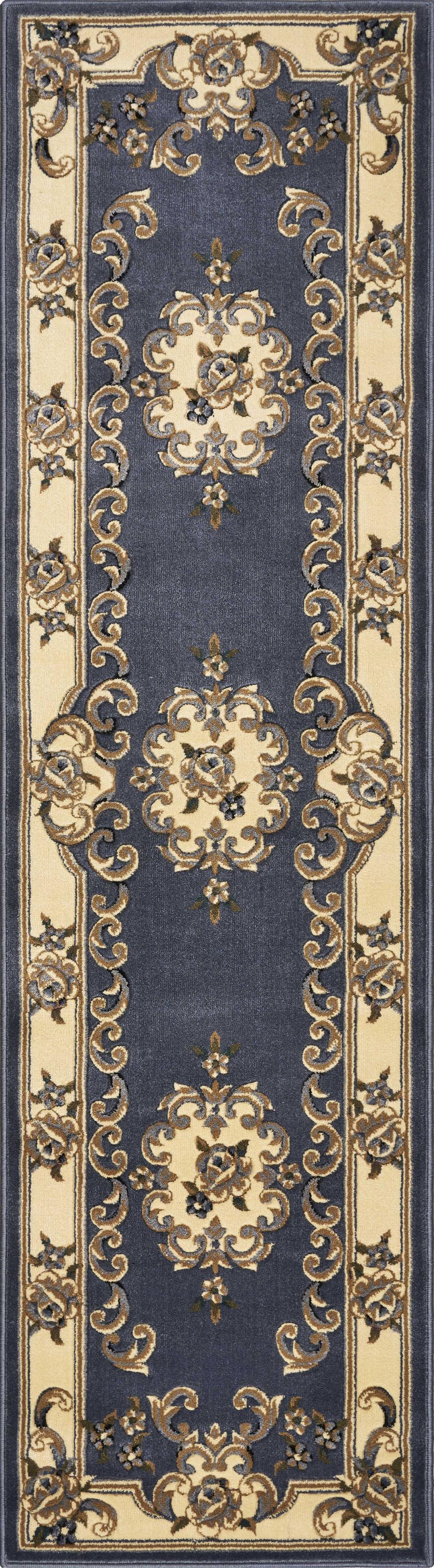 2'2" x 7'11" Runner Polypropelene Blue Area Rug