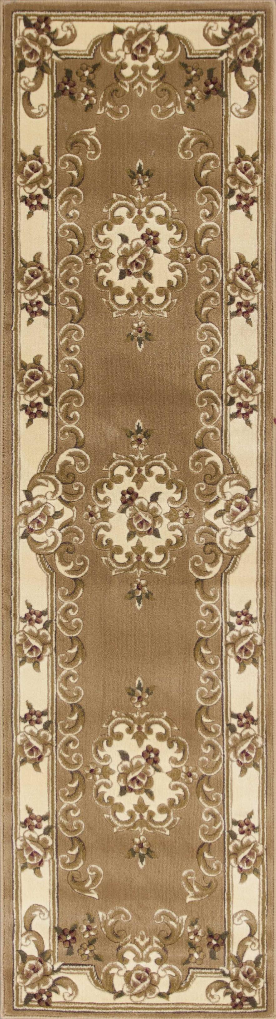 2'2" x 7'11" Runner Polypropelene Beige-Ivory Area Rug