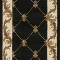 2'2" x 7'11" Runner Polypropelene Black Area Rug