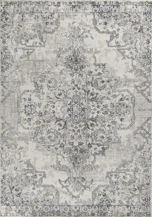 3'3" x 4'11" Polypropelene Ivory-Grey Area Rug