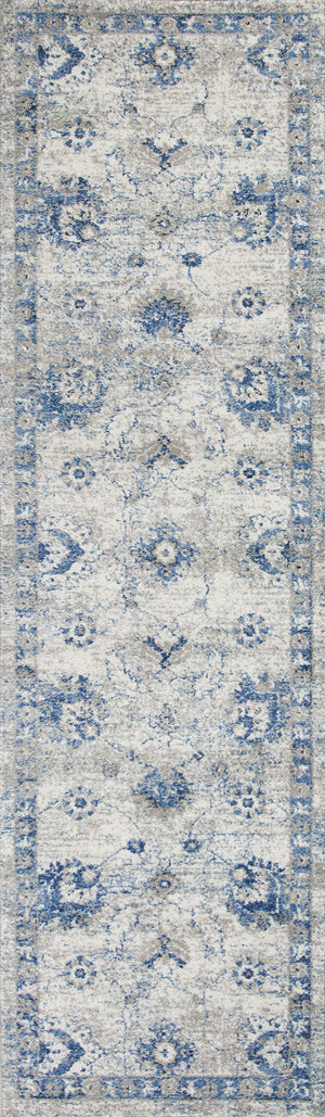 2'2" x 7'6" Runner Polypropelene Grey-Blue Area Rug