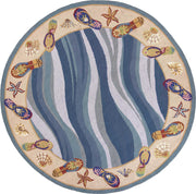 2'6" x 4'6" Oval Wool Blue Area Rug