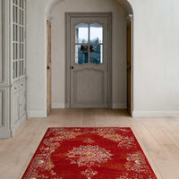 3'3" x 4'11" Polypropelene Burnt Red Area Rug