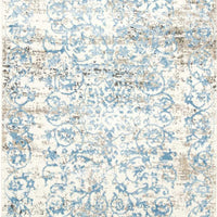 2'2" x 6'11" Runner Polypropelene Ivory-Blue Area Rug