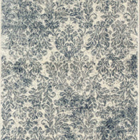 2'2"X 6'11" Runner Viscose Ivory-Blue Area Rug