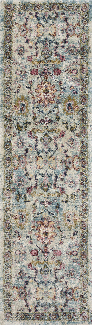 2'2" x 7'6" Runner Polypropelene Lt Blue Area Rug