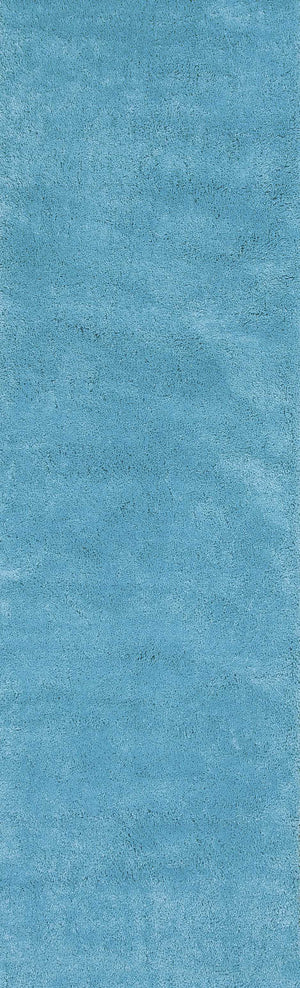 2'3" x 7'6" Runner Polyester Highlighter Blue Area Rug