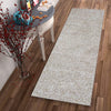 7' Ivory Heather Hand Woven Indoor Shag Runner Rug