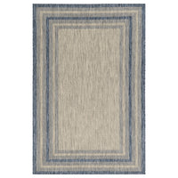 5' x 8' Grey or Denim Bordered UV Treated Area Rug