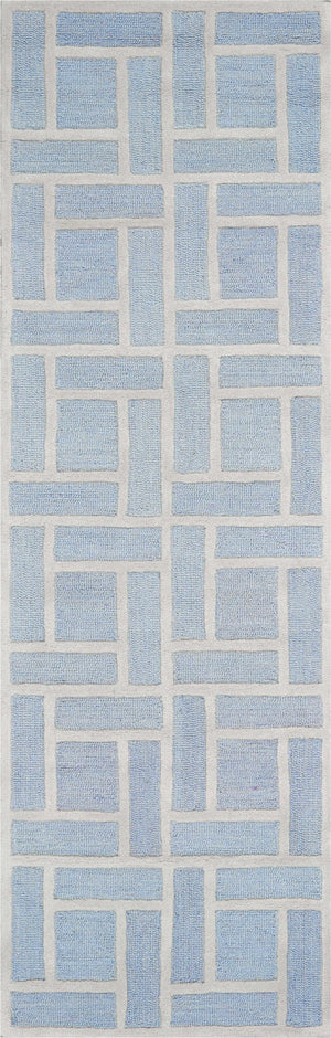 2'3" x 7'6" Runner Wool Ice Blue Area Rug