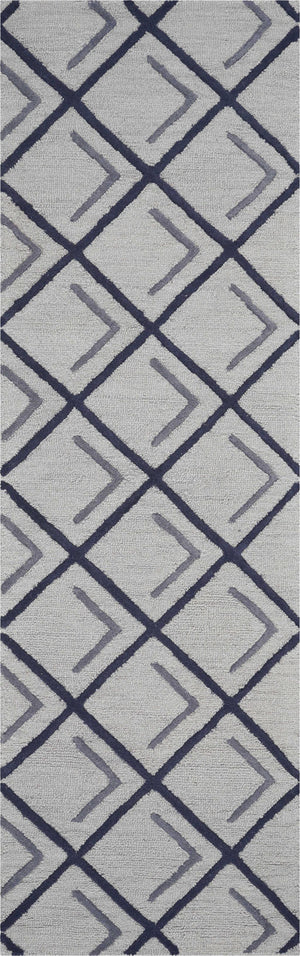 2'3" x 7'6" Runner Wool Iron-Smoke Area Rug