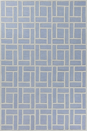 3'3" x 5'3" Wool Ice Blue Area Rug