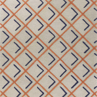 3'3" x 5'3" Wool Tangerine-Indigo Area Rug