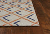 3'3" x 5'3" Wool Tangerine-Indigo Area Rug