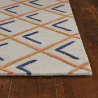 3'3" x 5'3" Wool Tangerine-Indigo Area Rug