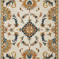 3'3" x 5'3" Wool Ivory Area Rug