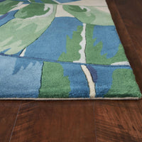 30" x 50" Wool Ivory-Blue Area Rug